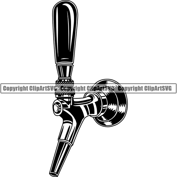 Beer Tap Draft Keg Alcohol Liquor Drink Drinking Emblem Logo ClipArt SVG