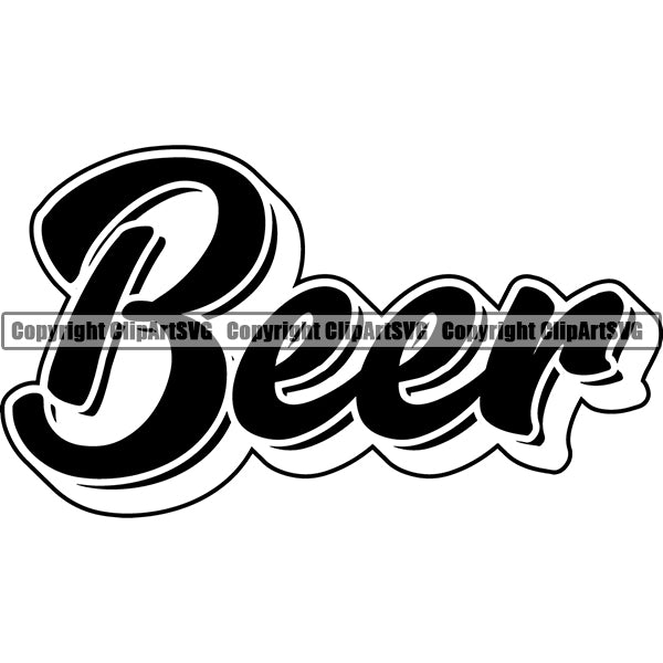 Beer Alcohol Liquor Drink Drinking Text Logotype Typography Emblem Logo ClipArt SVG