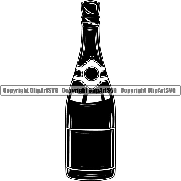 Champagne Alcohol Liquor Drink Drinking Celebrate Celebration Event ClipArt SVG