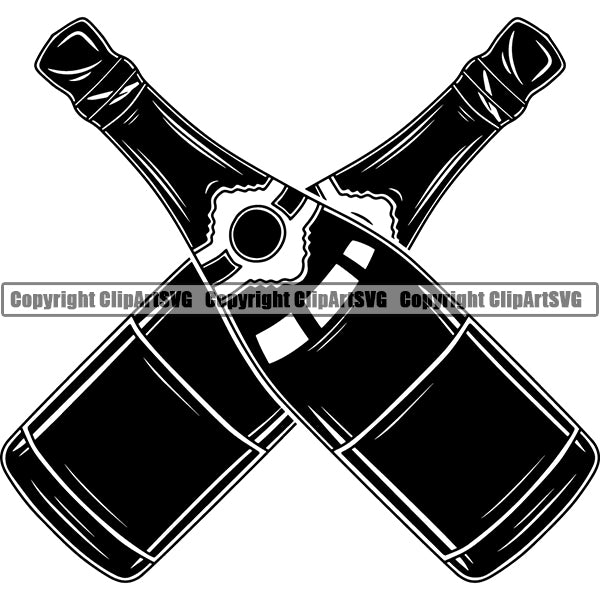Champagne Alcohol Liquor Drink Drinking Celebrate Celebration Event ClipArt SVG