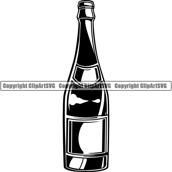 Champagne Alcohol Liquor Drink Drinking Celebrate Celebration Event ClipArt SVG