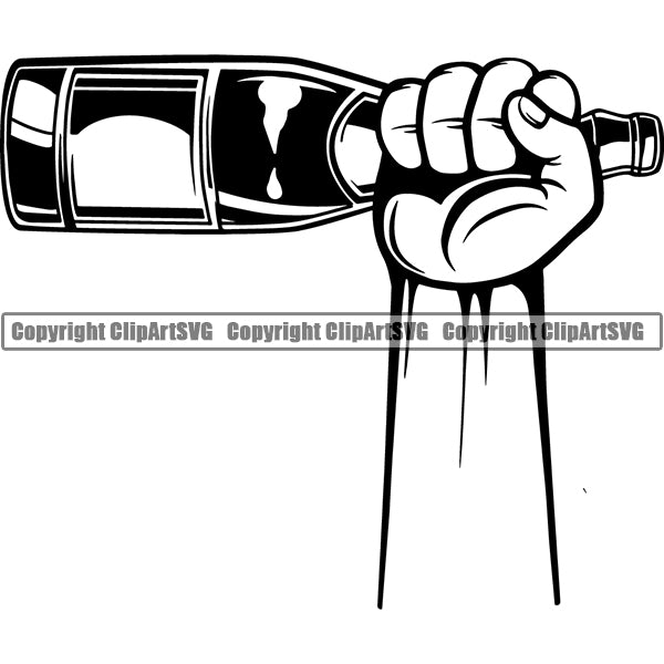 Champagne Alcohol Liquor Drink Drinking Celebrate Celebration Event ClipArt SVG