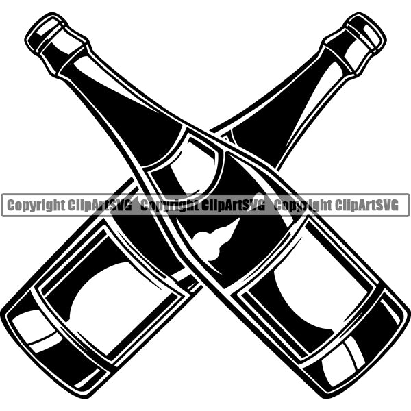 Champagne Alcohol Liquor Drink Drinking Celebrate Celebration Event ClipArt SVG