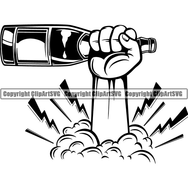 Champagne Alcohol Liquor Drink Drinking Celebrate Celebration Event ClipArt SVG