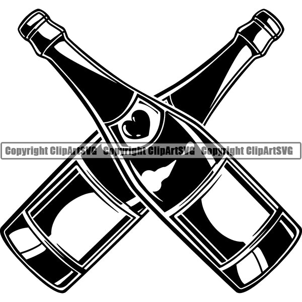 Champagne Alcohol Liquor Drink Drinking Celebrate Celebration Event ClipArt SVG