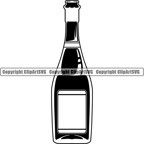 Champagne Alcohol Liquor Drink Drinking Celebrate Celebration Event ClipArt SVG