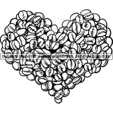 Coffee Tea Espresso Latte Cappuccino Bean Heart Drink Drinking Caffeine Logo ClipArt SVG