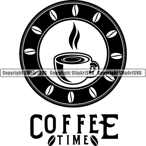 Coffee Tea Espresso Latte Cappuccino Drink Drinking Caffeine Logo ClipArt SVG