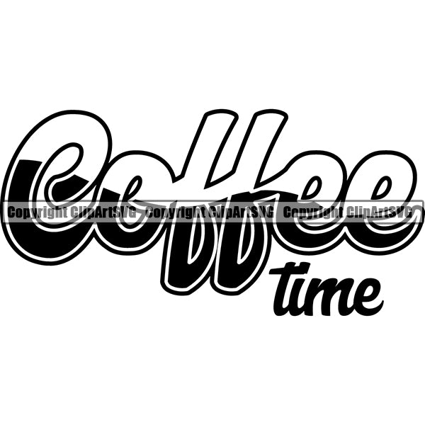 Coffee Tea Espresso Latte Cappuccino Drink Drinking Caffeine Logo ClipArt SVG