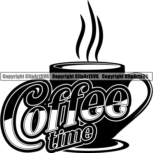 Coffee Tea Espresso Latte Cappuccino Drink Drinking Caffeine Logo ClipArt SVG