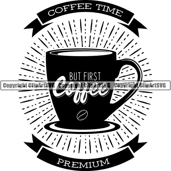 Coffee Tea Espresso Latte Cappuccino Drink Drinking Caffeine Logo ClipArt SVG