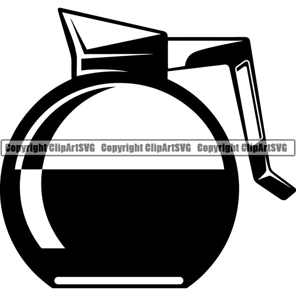 Coffee Tea Espresso Latte Cappuccino Pot Cup Drink Drinking Caffeine ClipArt SVG