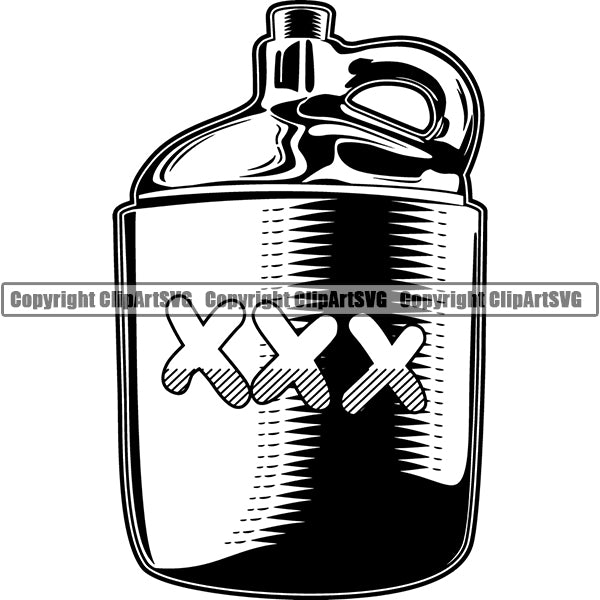 Alcohol Jug Bootlegger Mixed Drink Homemade Liquor Drinking ClipArt SVG