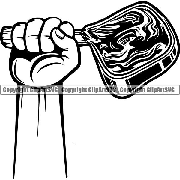 Cooking BBQ Bar-B-Que Barbque Chef Cook Butcher Logo ClipArt SVG