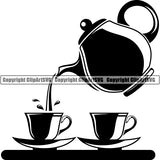 Coffee Tea Espresso Latte Cappuccino Cup Pot Kettle Drink Drinking Caffeine ClipArt SVG