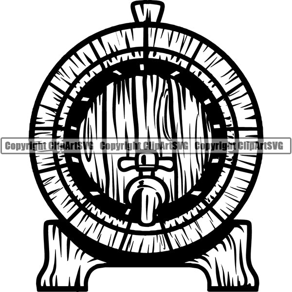 Wine Winery Barrel Alcohol Liquor Drink Drinking Logo ClipArt SVG