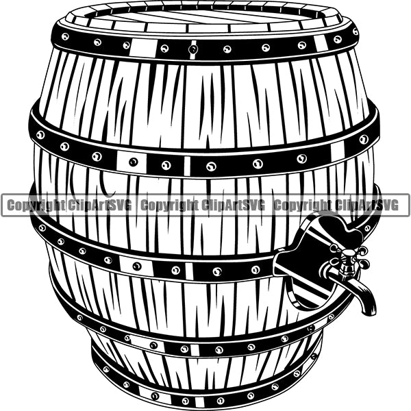Wine Winery Barrel Alcohol Liquor Drink Drinking Logo ClipArt SVG
