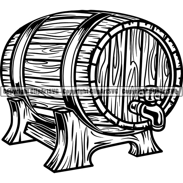 Wine Winery Barrel Alcohol Liquor Drink Drinking Logo ClipArt SVG