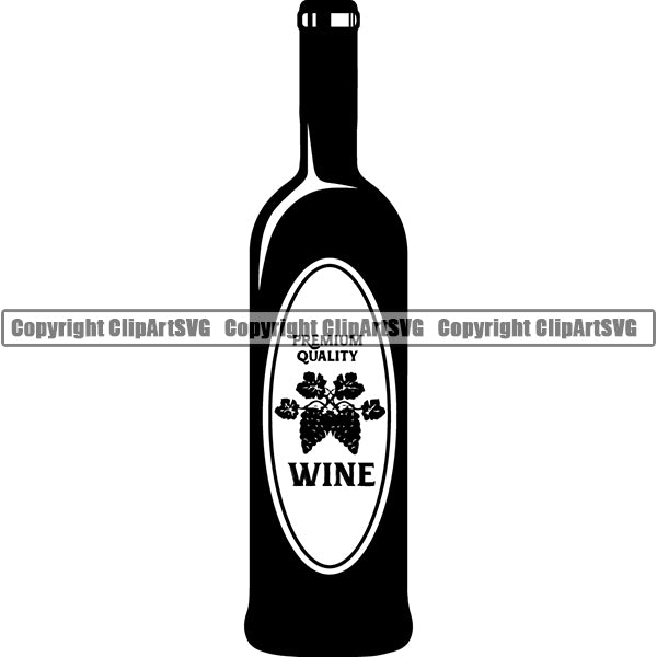 Wine Glass Bottle Alcohol Liquor Drink Drinking Logo ClipArt SVG