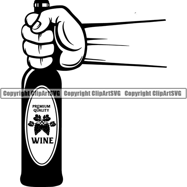 Wine Glass Bottle Alcohol Liquor Drink Drinking Logo ClipArt SVG