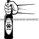 Wine Glass Bottle Alcohol Liquor Drink Drinking Logo ClipArt SVG