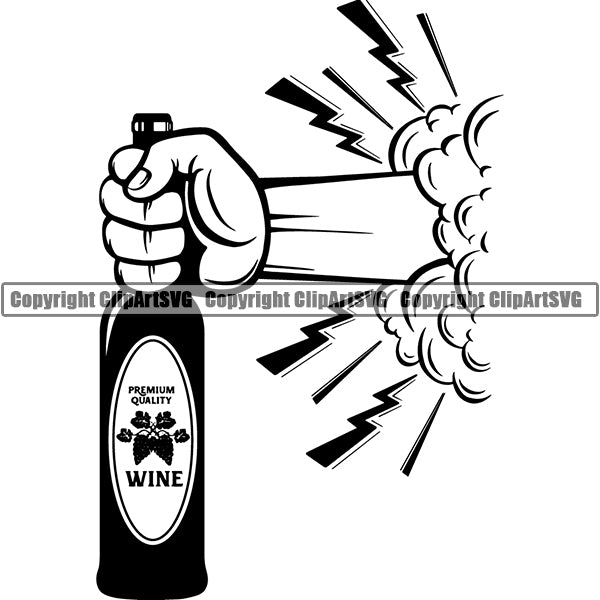 Wine Glass Bottle Alcohol Liquor Drink Drinking Logo ClipArt SVG