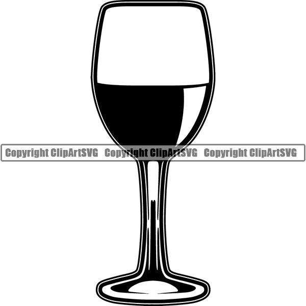 Wine Glass Bottle Alcohol Liquor Drink Drinking Logo ClipArt SVG