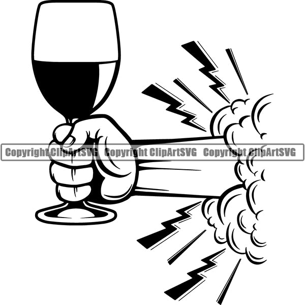 Wine Glass Bottle Alcohol Liquor Drink Drinking Logo ClipArt SVG