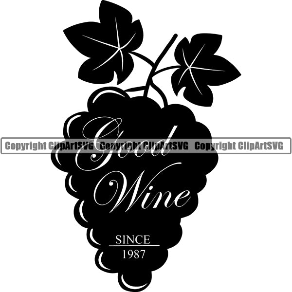 Wine Alcohol Liquor Drink Drinking Logo ClipArt SVG