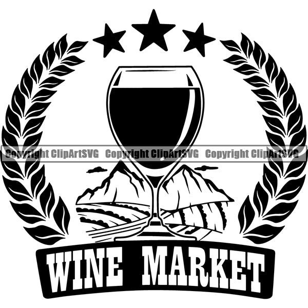 Wine Alcohol Liquor Drink Drinking Logo ClipArt SVG