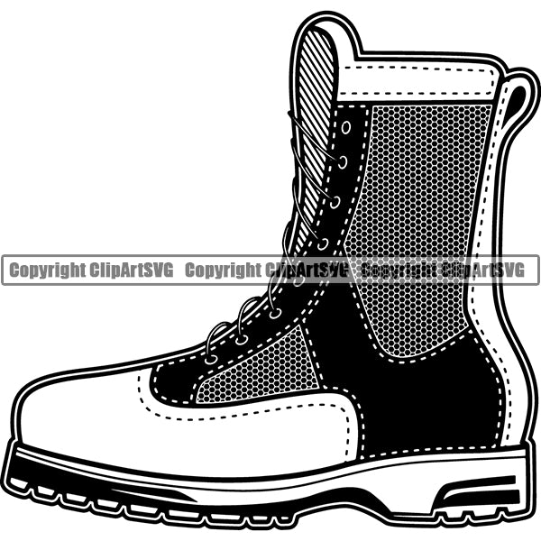 Camping Hiking Mountain Climbing Boots Shoes Footwear Logo Clipart SVG