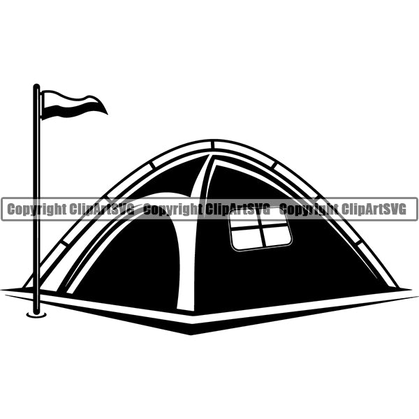 Camping Hiking Mountain Climbing Tent House Home Logo Clipart SVG