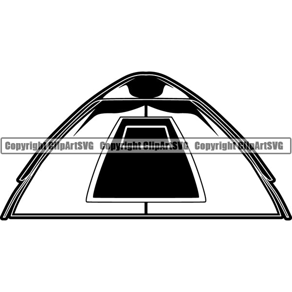 Camping Hiking Mountain Climbing Tent House Home Logo Clipart SVG