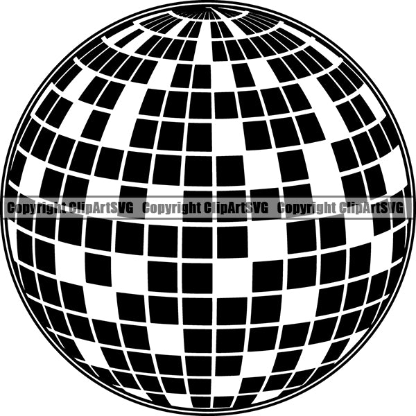 Dance Dancing Party Music Fun Night Club Nightclub Disco Ball ClipArt SVG