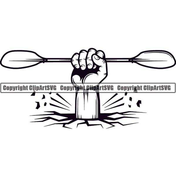 Kayak Kayaking Canoe Canoeing Raft Rafting Paddle Ore Logo ClipArt SVG