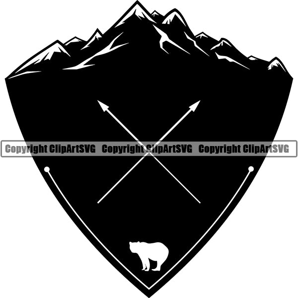 Mountain Climbing Rock Climber Logo ClipArt SVG
