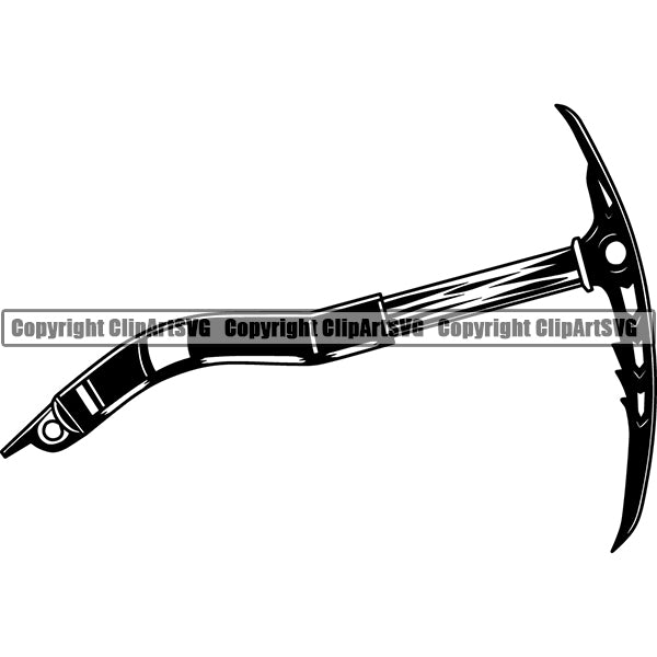 Mountain Climbing Rock Climber Pickaxe Ice Pick Axe ClipArt SVG