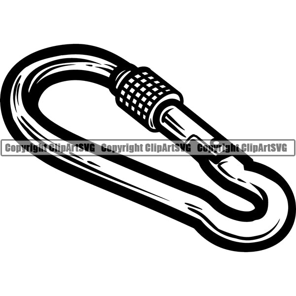 Mountain Climbing Rock Climber Carabiner Shackle ClipArt SVG