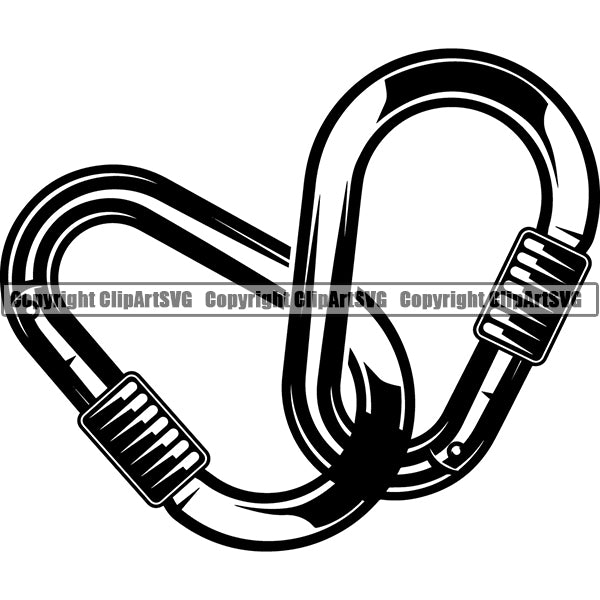 Mountain Climbing Rock Climber Carabiner Shackle ClipArt SVG