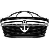 Nautical Sailing Captain Hat Boat Boating Sail Fish Fishing ClipArt SVG