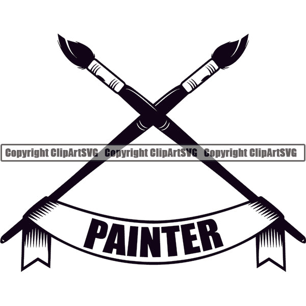 Painting Painter Artist Art Paintbrush Canvas Logo ClipArt SVG