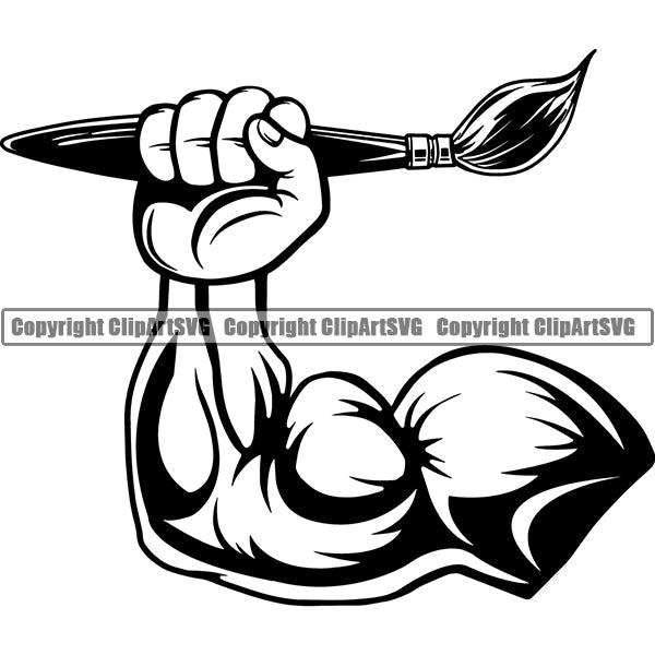 Copy of Painting Painter Artist Art Paintbrush Canvas Logo ClipArt SVG