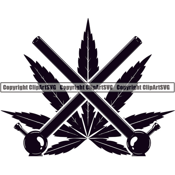 Marijuana Bong Water Pipe Cannabis Pot Weed Smoke Smoking Logo ClipArt SVG
