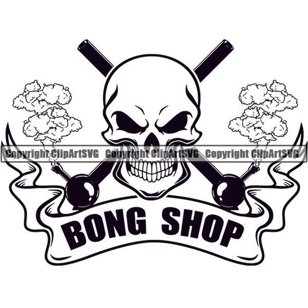 Marijuana Bong Water Pipe Cannabis Pot Weed Smoke Smoking Logo ClipArt SVG