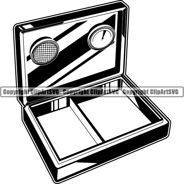 Cigar Box Humidor Tobacco Smoke Smoking Emblem Logo ClipArt SVG