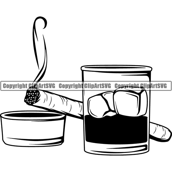 Cigar Tobacco Smoke Smoking Emblem Logo ClipArt SVG