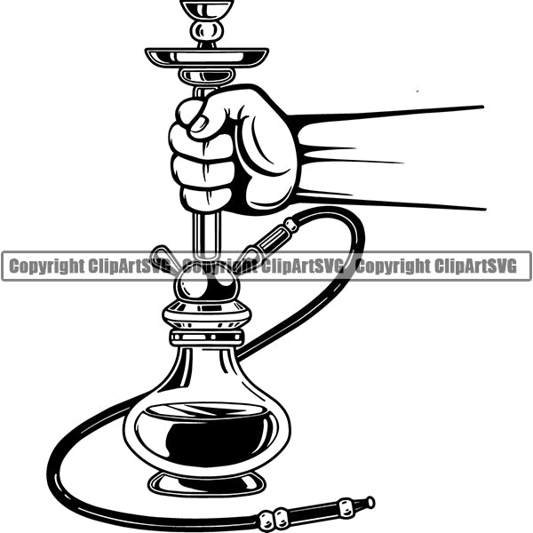 Hookah Pipe Smoke Smoking Smoker ClipArt SVG