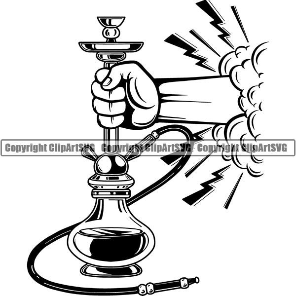 Hookah Pipe Smoke Smoking Smoker ClipArt SVG