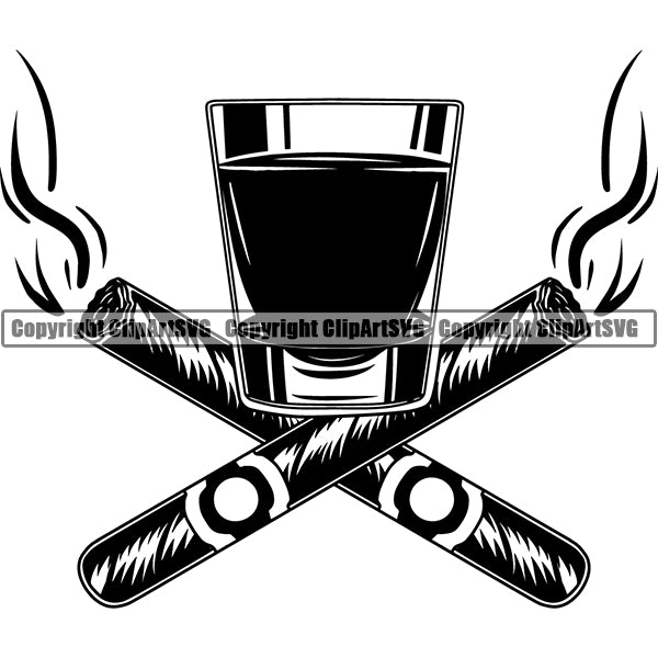 Cigar Tobacco Smoke Smoking Emblem Logo ClipArt SVG