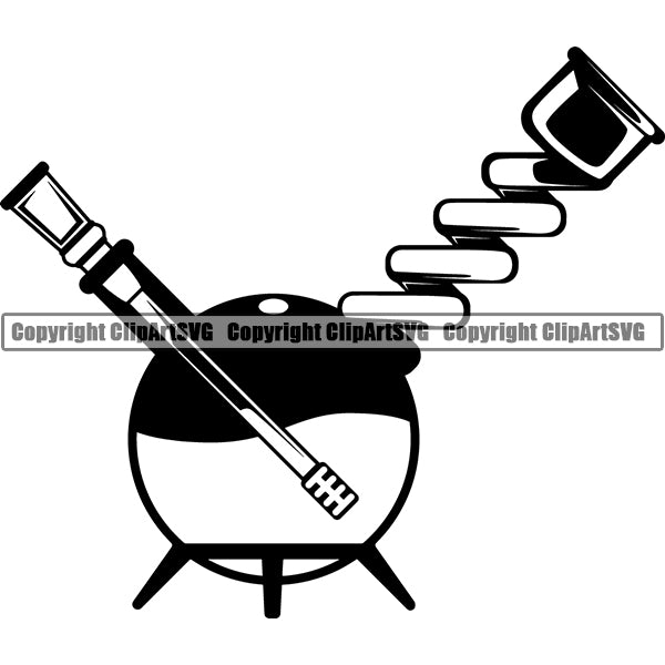 Marijuana Glass Bong Water Pipe Cannabis Pot Weed Smoke Smoking ClipArt SVG